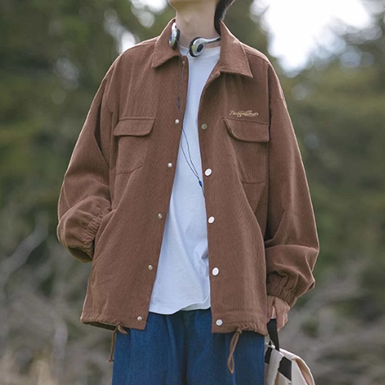 Corduroy loose jacket HL1848