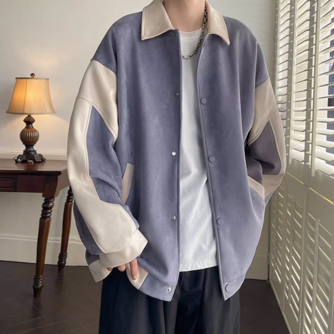 Bicolor suede jacket HL1849
