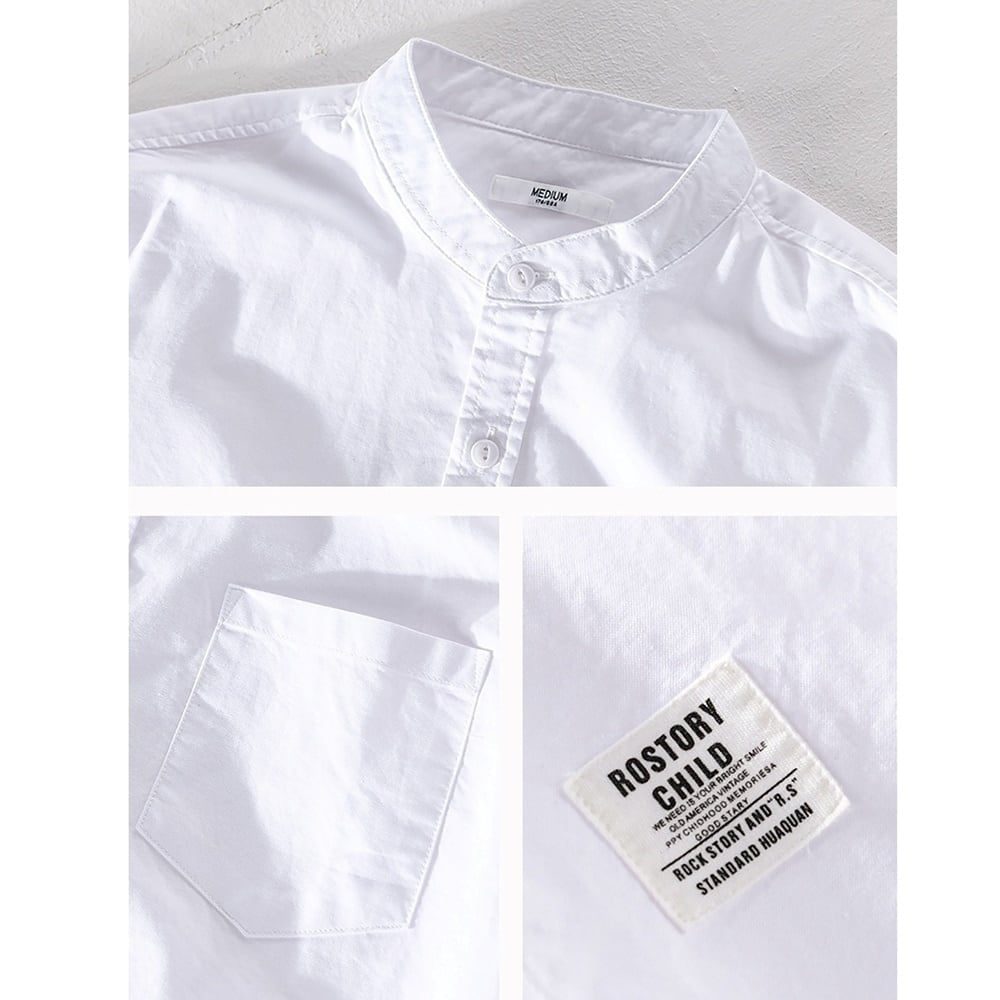 Collarless three-quarter sleeve shirt HL2353