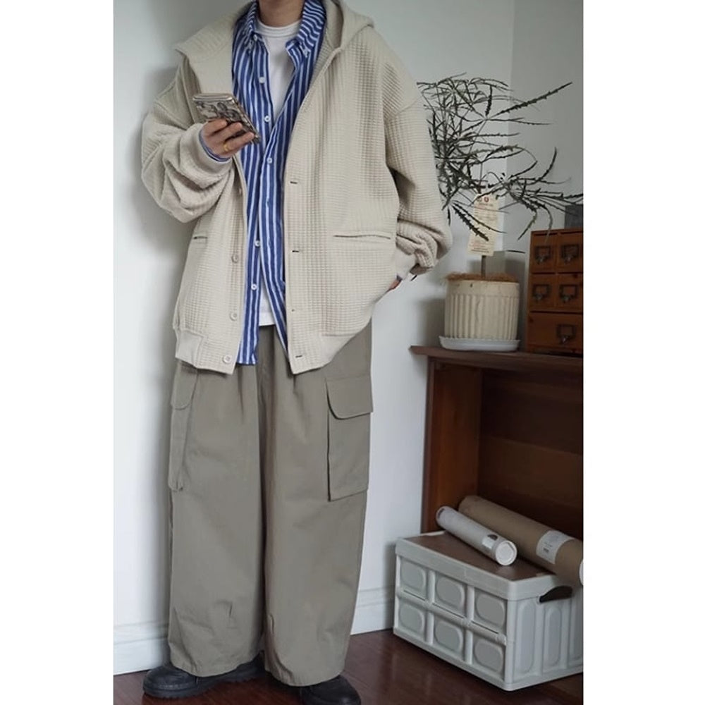 Waffle jacket with hood HL2204
