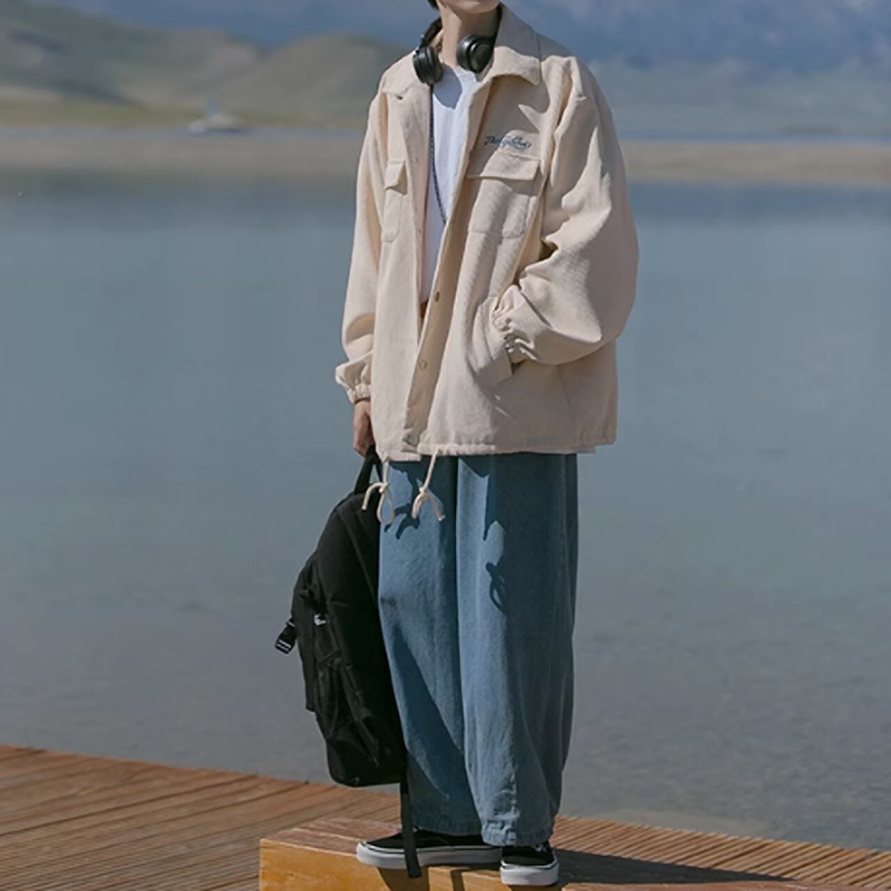 Corduroy loose jacket HL1848