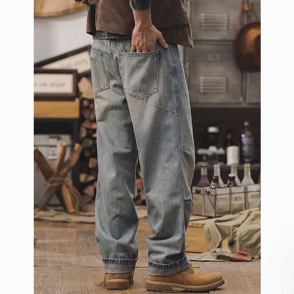 Loose straight retro denim jeans HL2390
