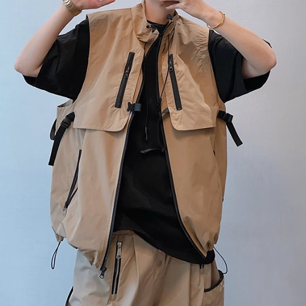 Multi-pocket casual vest HL2434