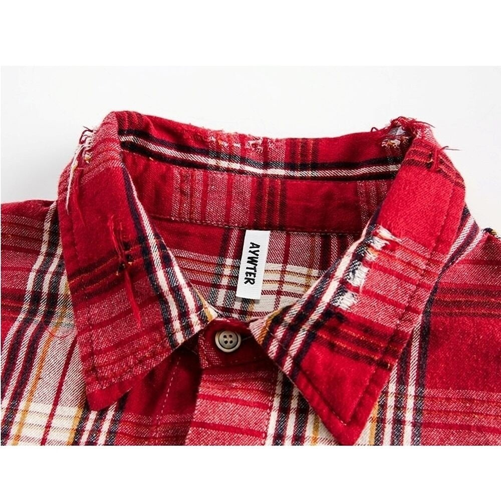 Damaged design check shirt HL2431