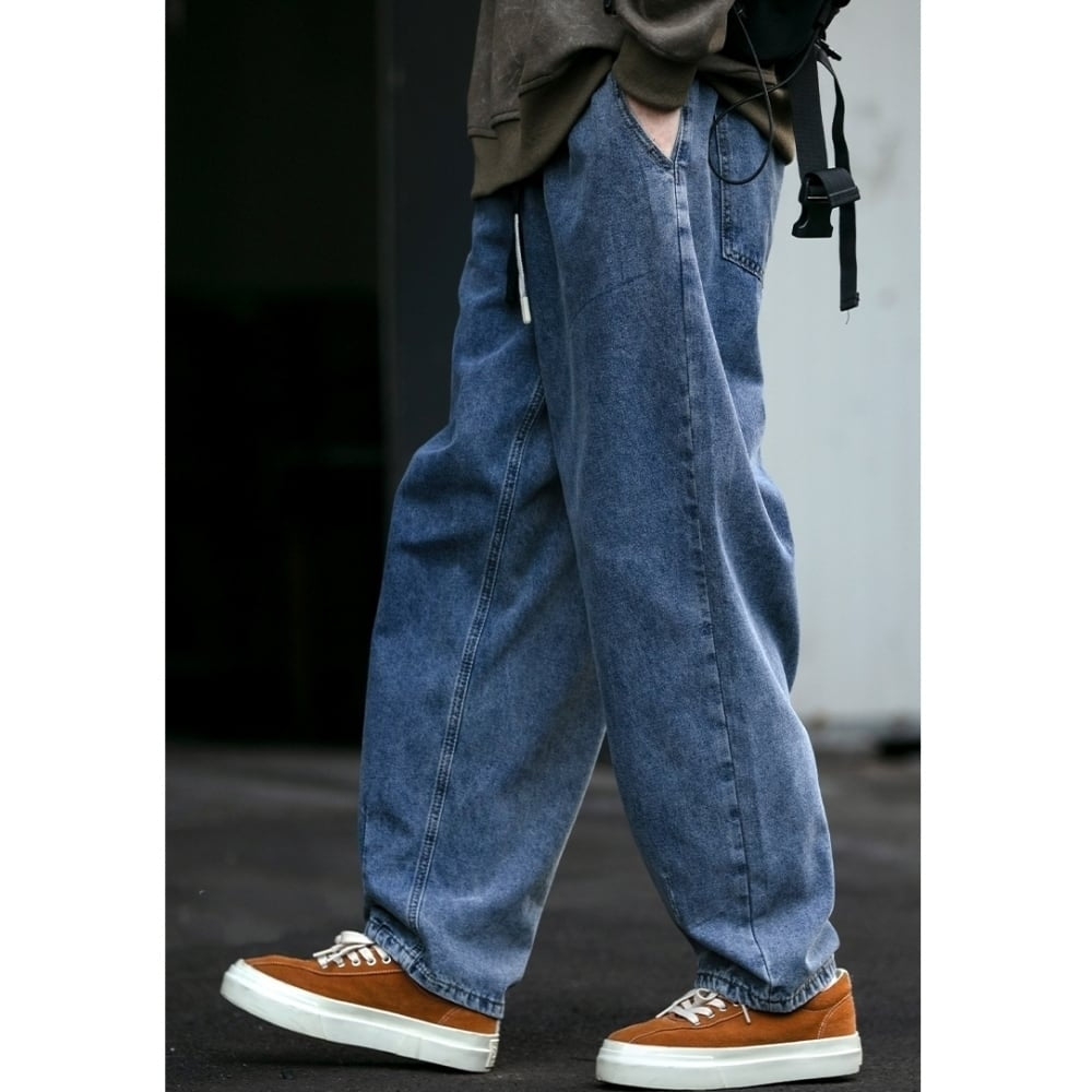 Wide leg casual denim pants HL2373