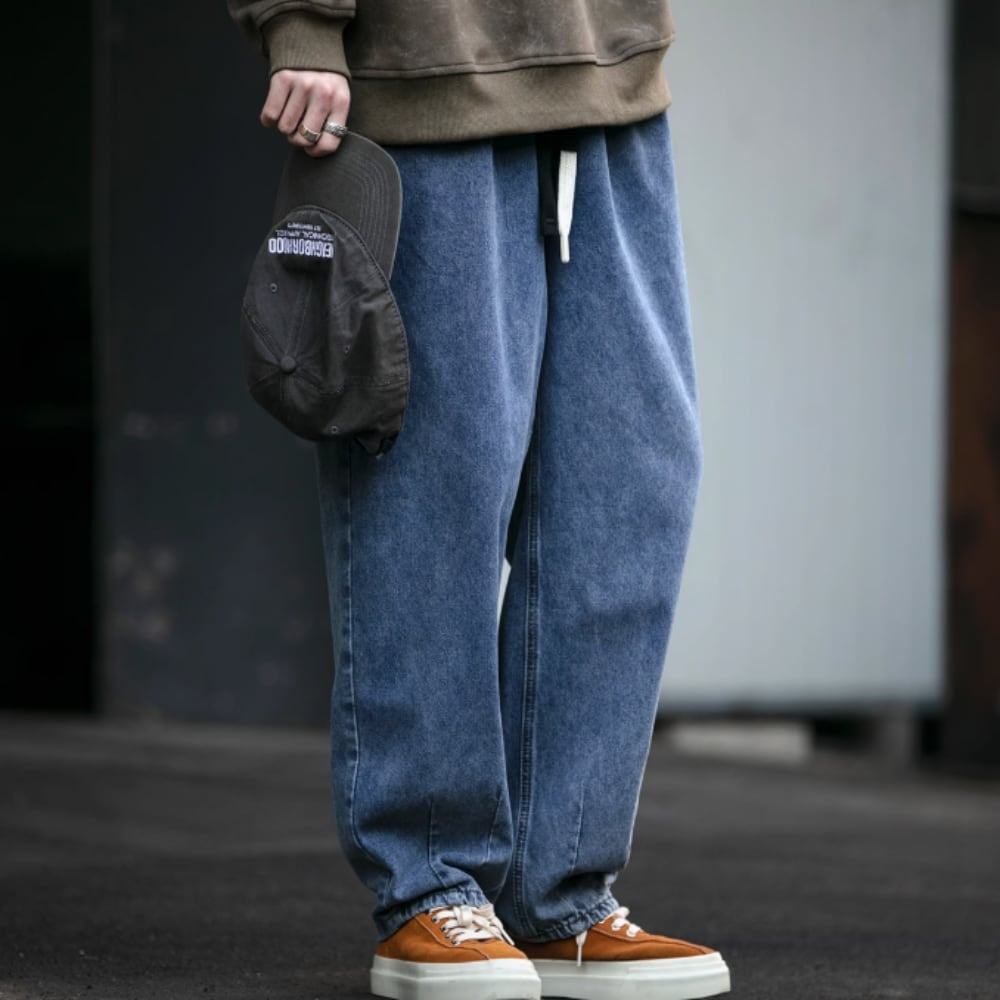 Wide leg casual denim pants HL2373