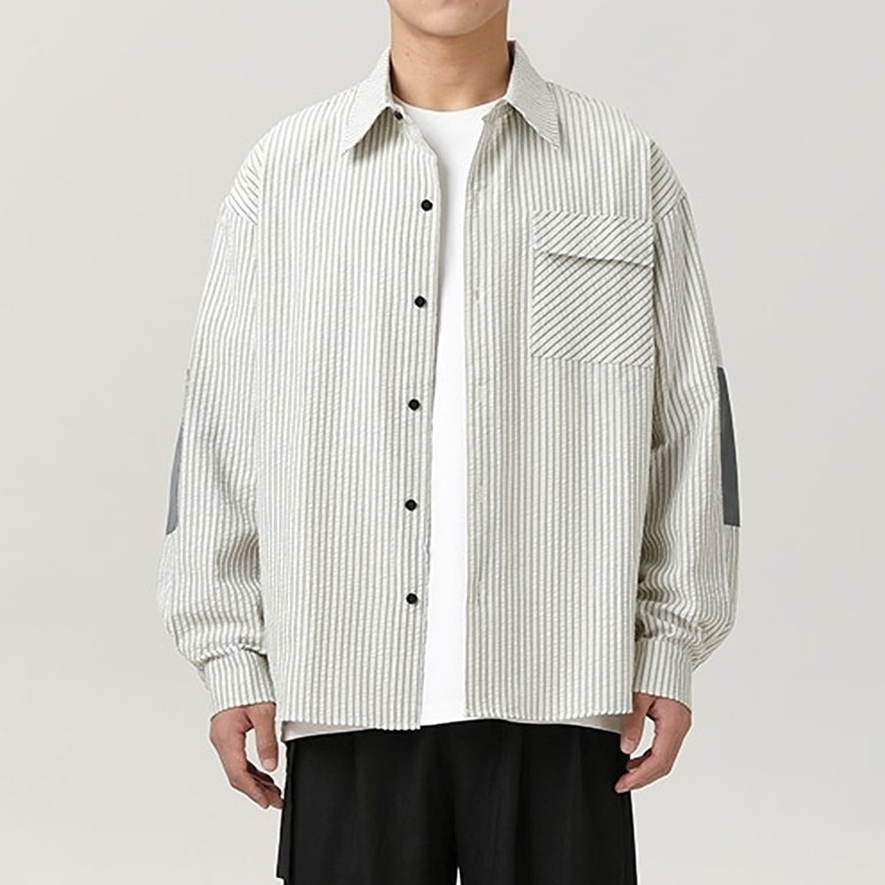 Striped pattern long sleeve shirt HL2429