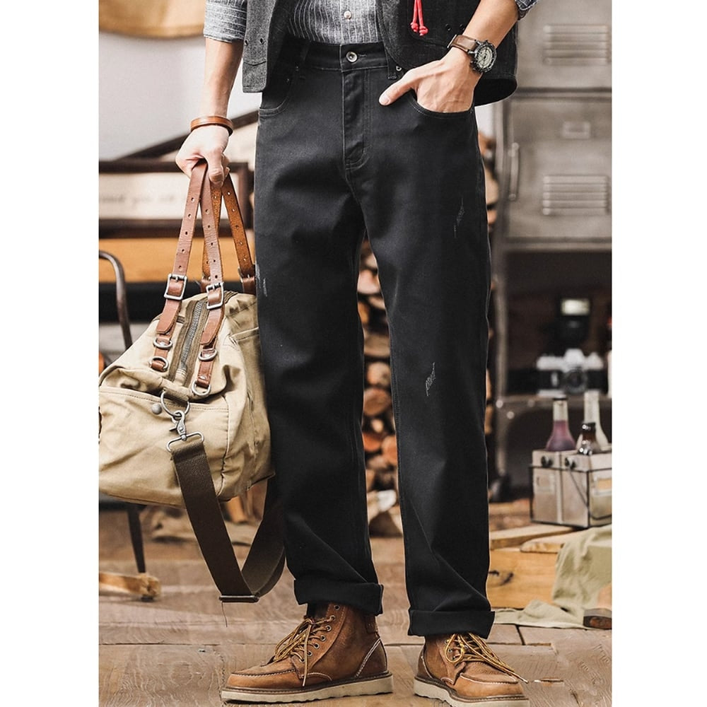 Retro style straight pants HL2377