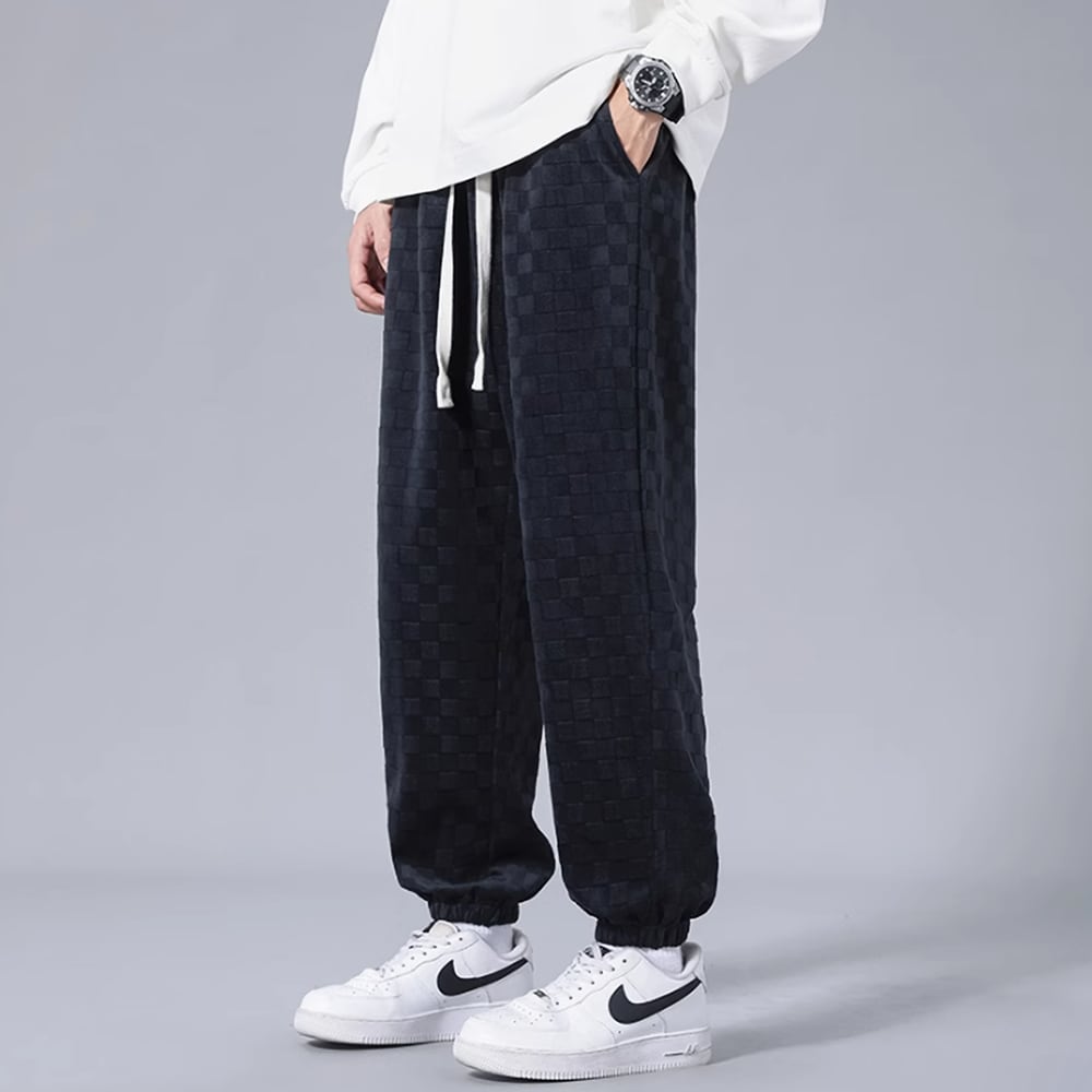 Block check sweat pants HL2296
