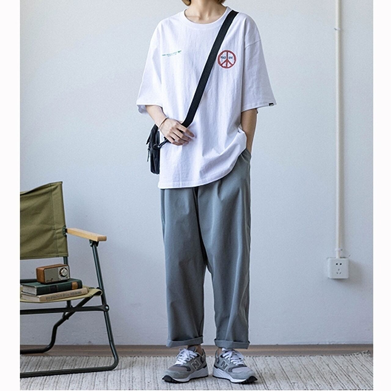 ルーズストレートパンツ HL1691