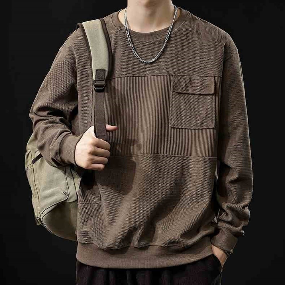 Big size round neck long sleeve tops HL2265