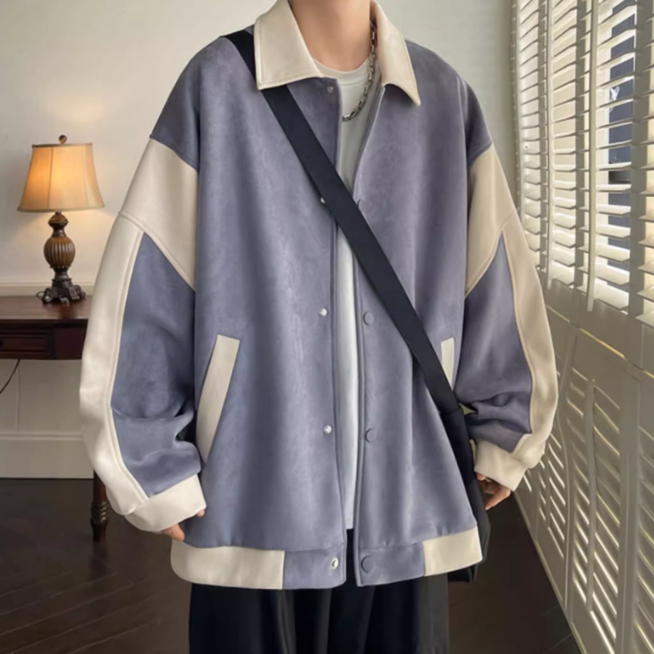 Bicolor suede jacket HL1849