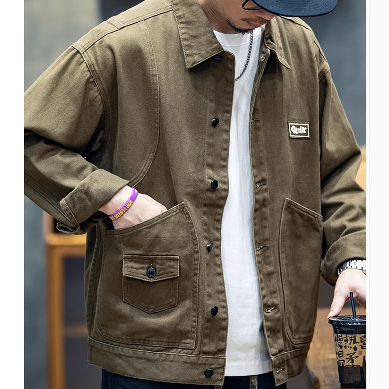 バック刺繍ワークジャケット HL1872