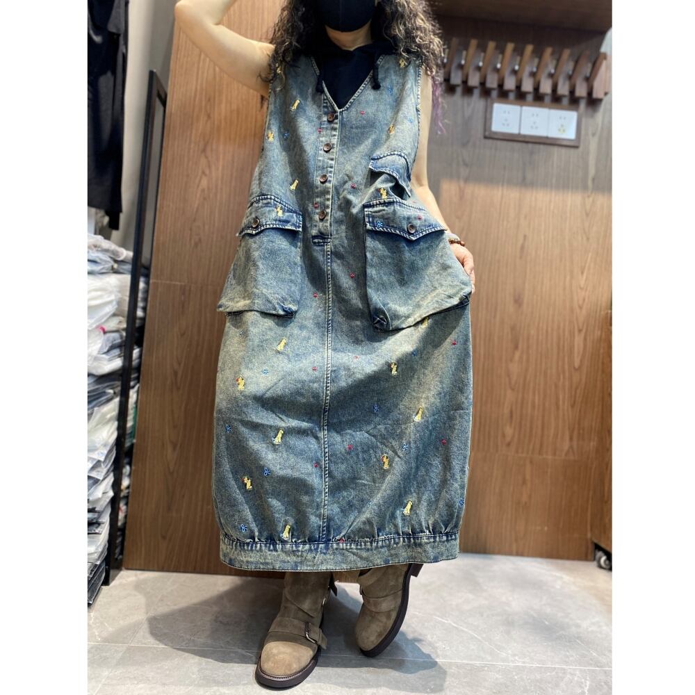 V-neck jumper skirt D0238