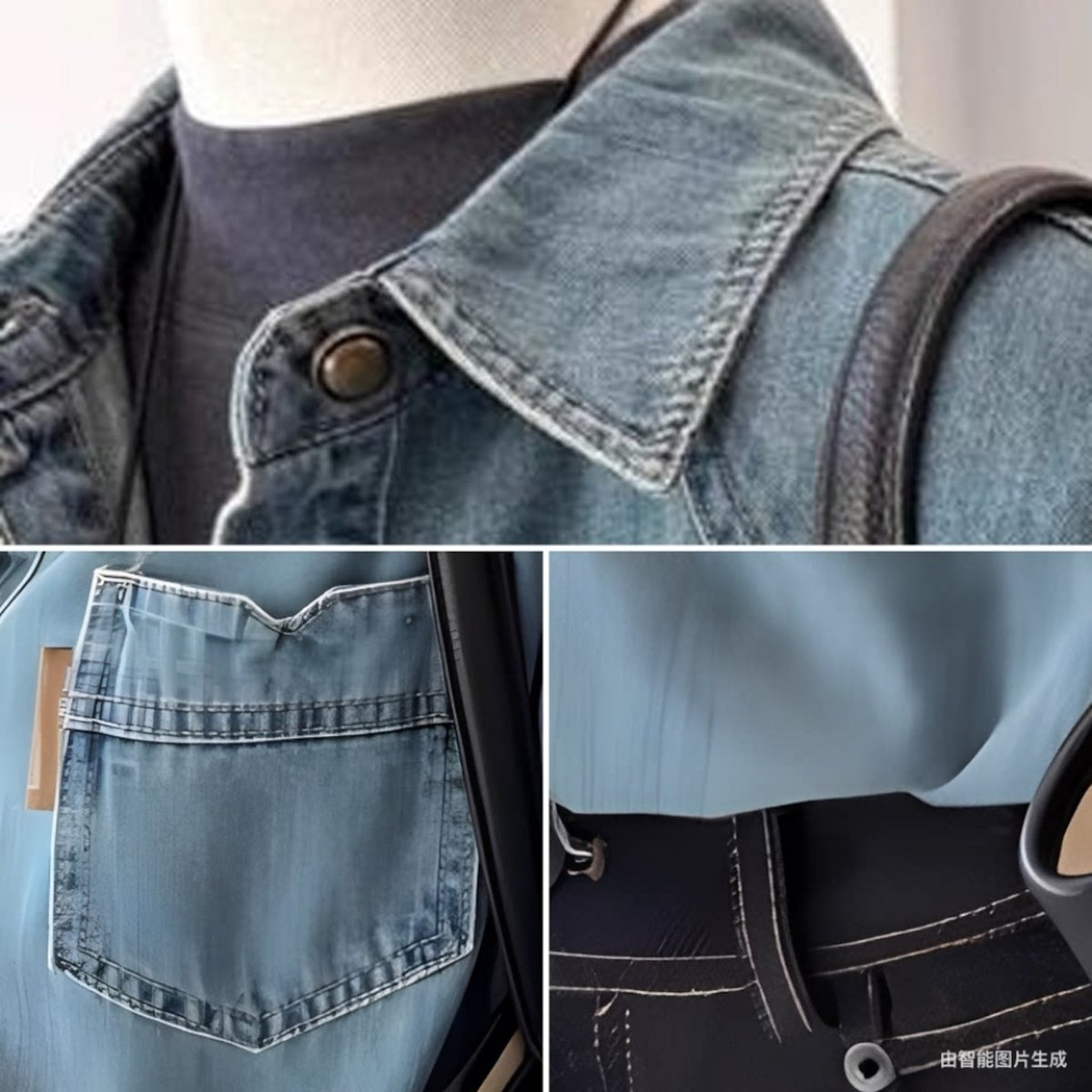Retro-style denim shirt D0284