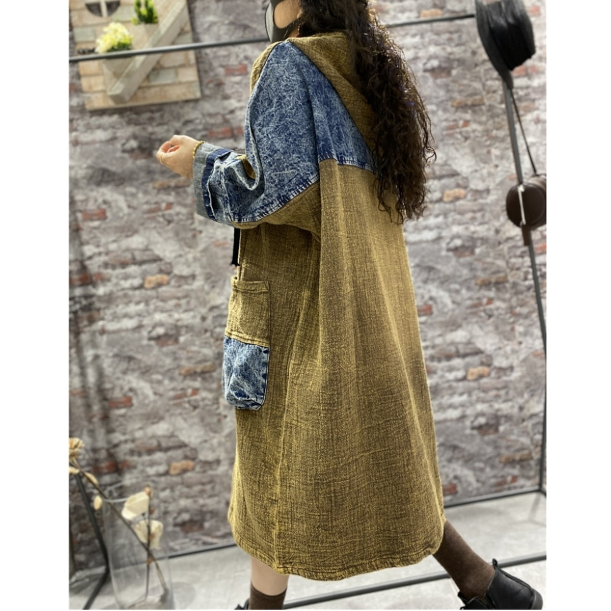 Hooded denim dress D0320