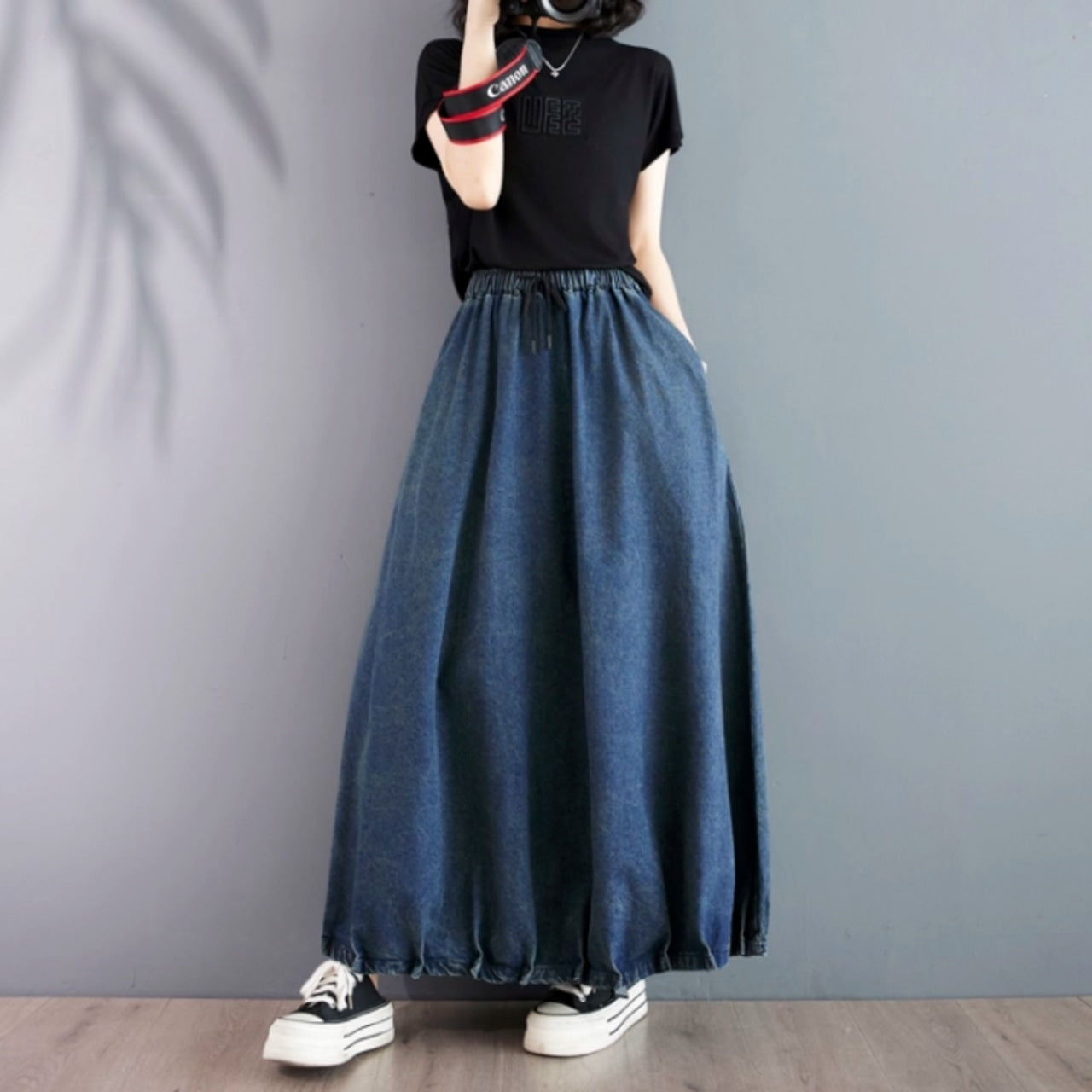 Denim balloon skirt D0072