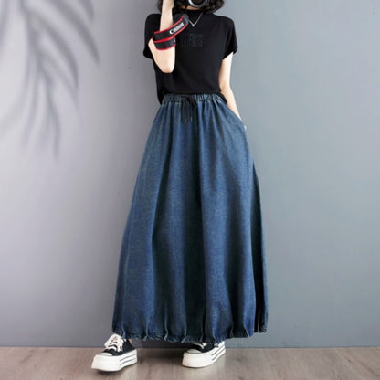 Denim balloon skirt D0072