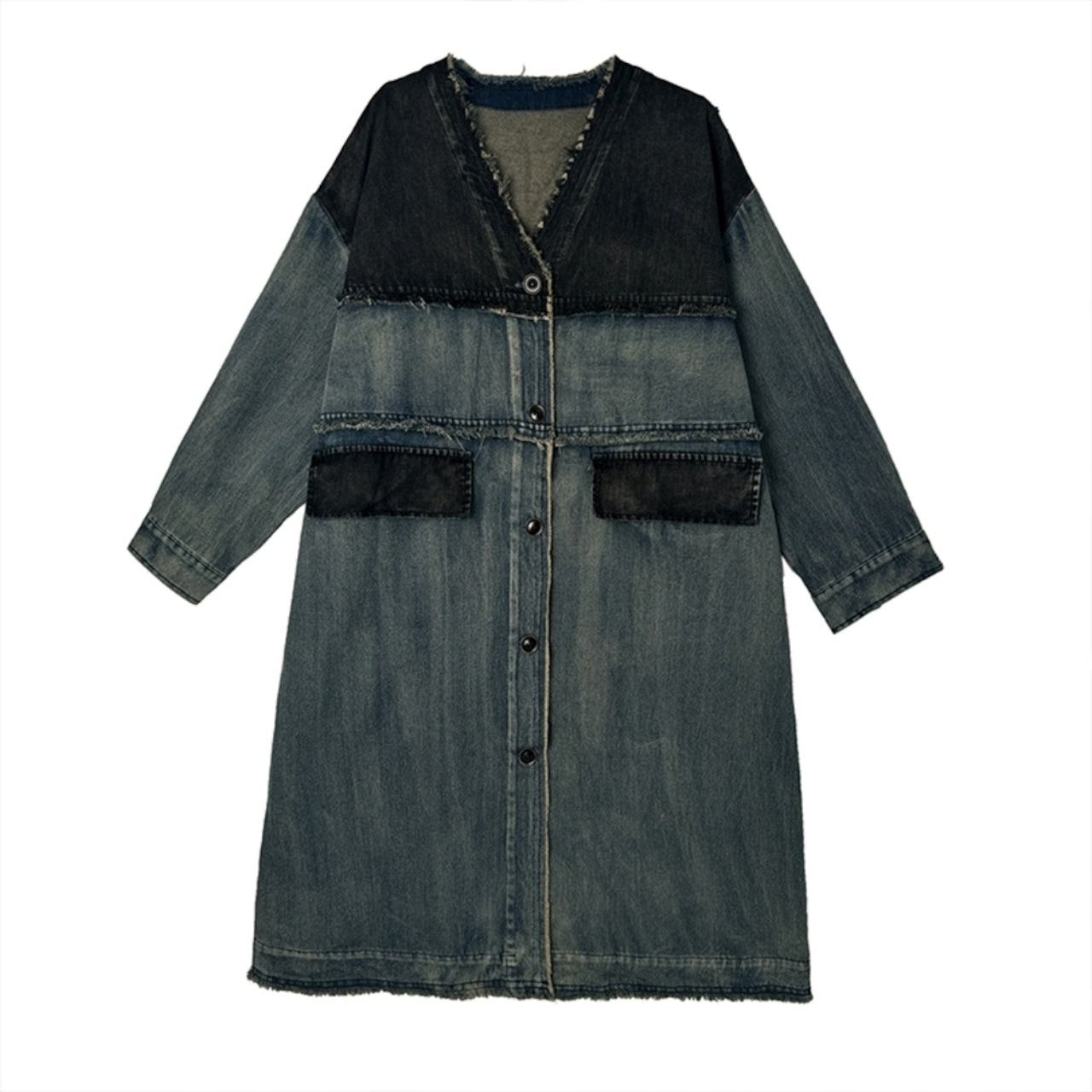 V neck denim coat D0068