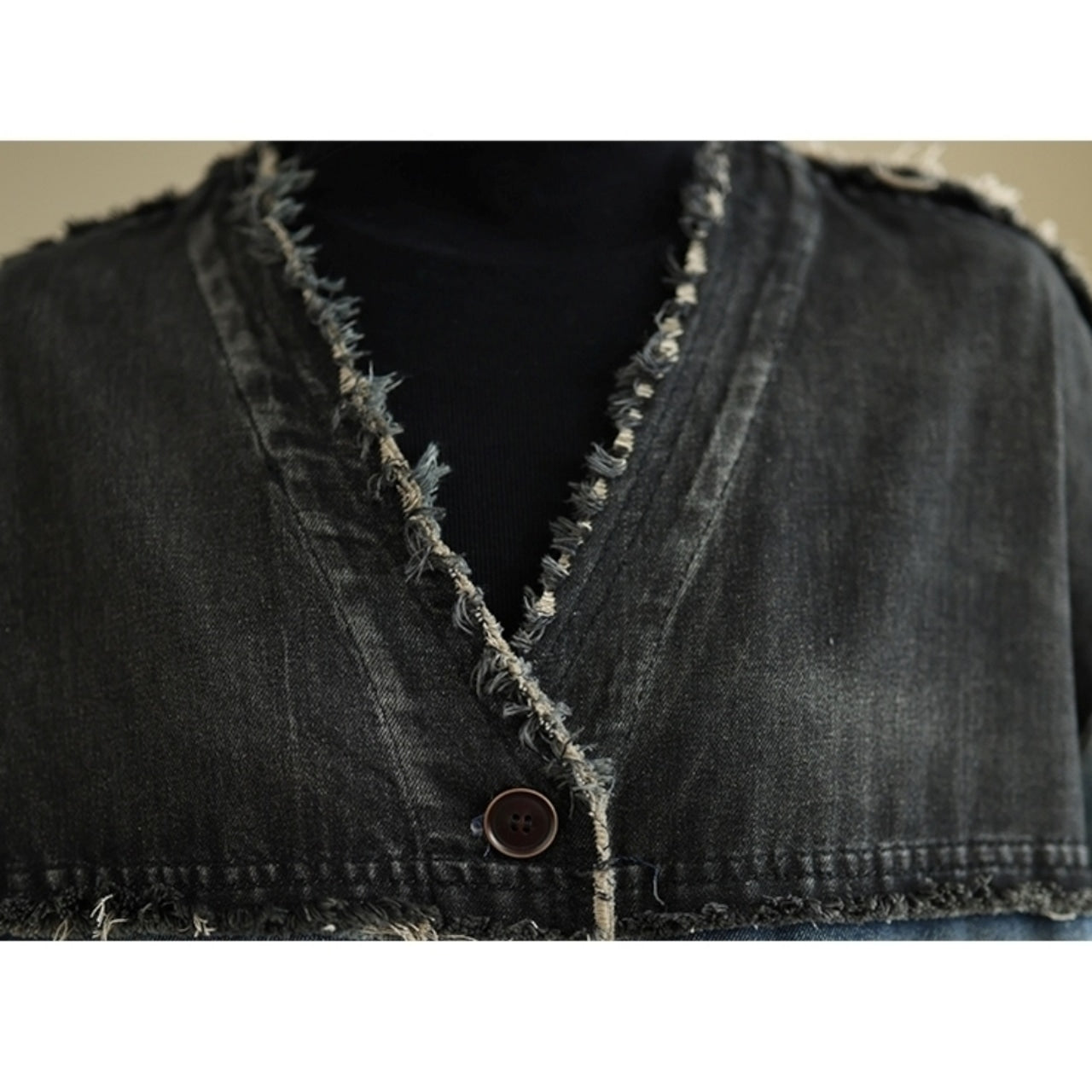 V neck denim coat D0068