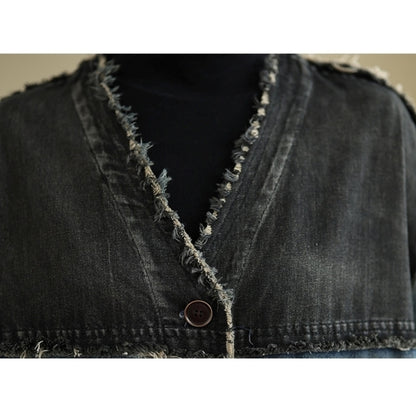 V neck denim coat D0068
