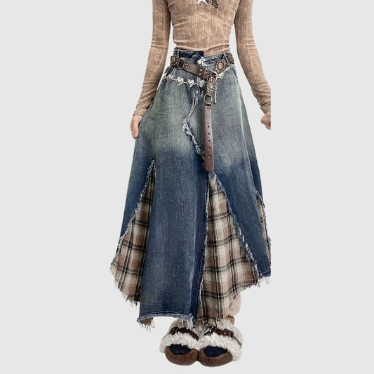 Irregular Hem Denim Skirt D0057