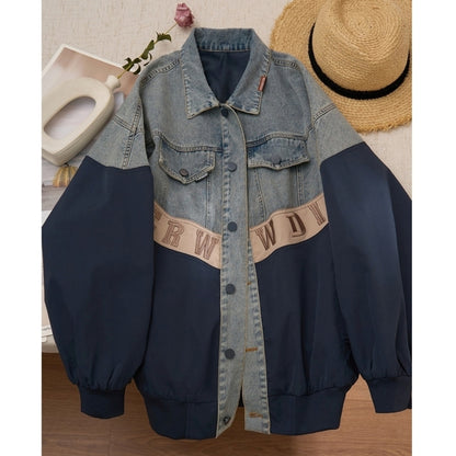 Logo embroidered denim jacket D0089