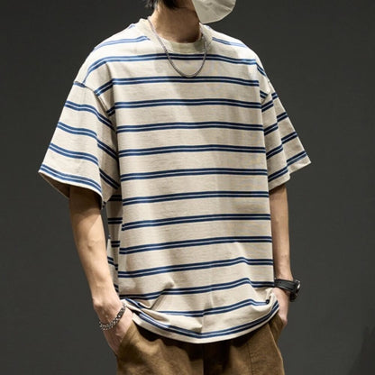 Round neck border T-shirt HL2575