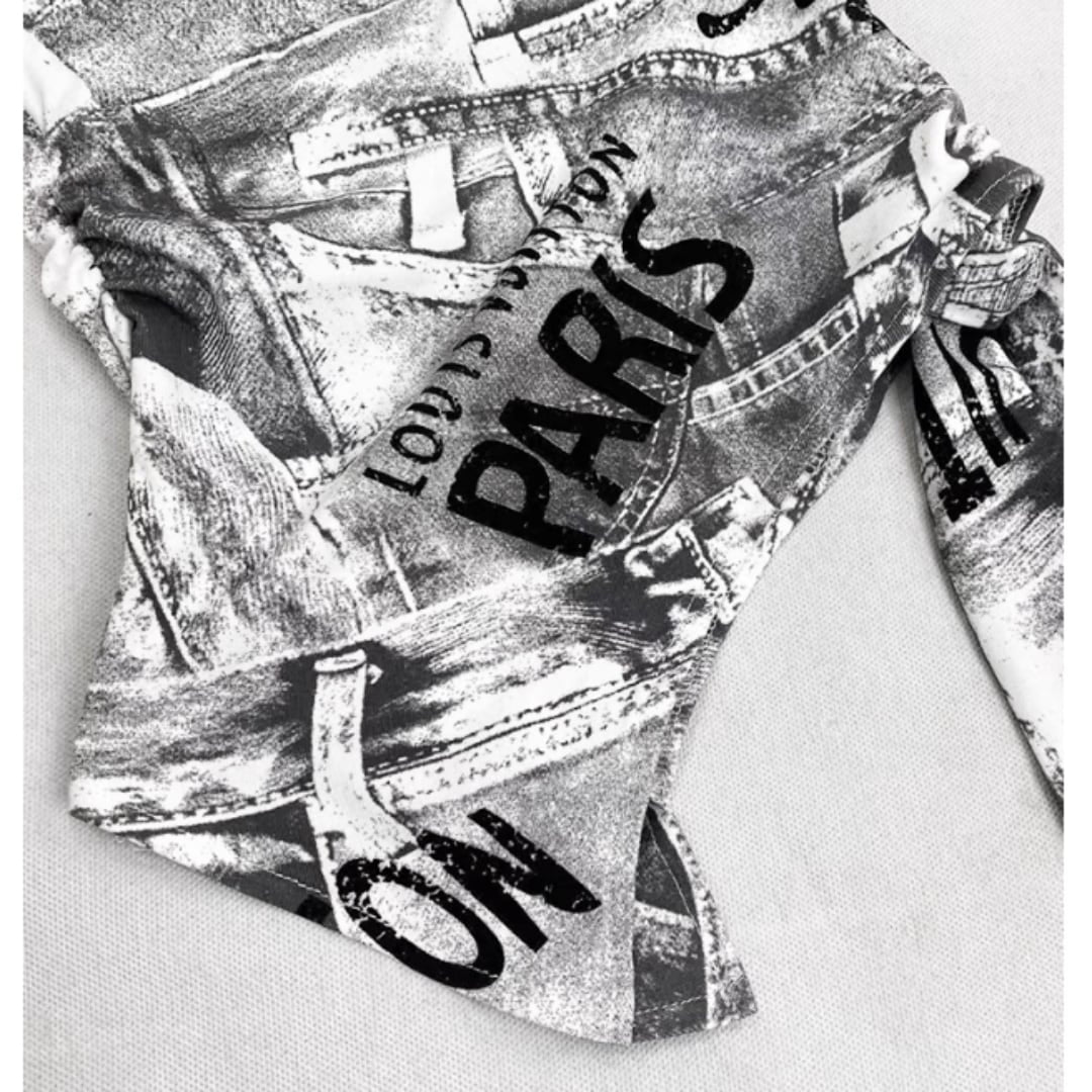 Letter print tube top E7018