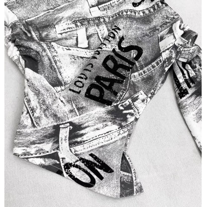 Letter print tube top E7018