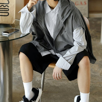 Zip-up vest with hood HL2557