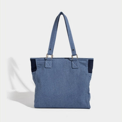 Blocking denim tote bag D0130