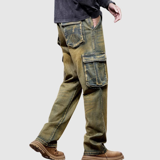 Multi-pocket straight denim jeans HL2443