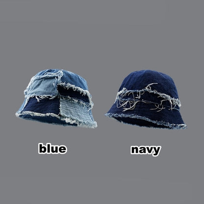 Patchwork denim bucket hat D0002