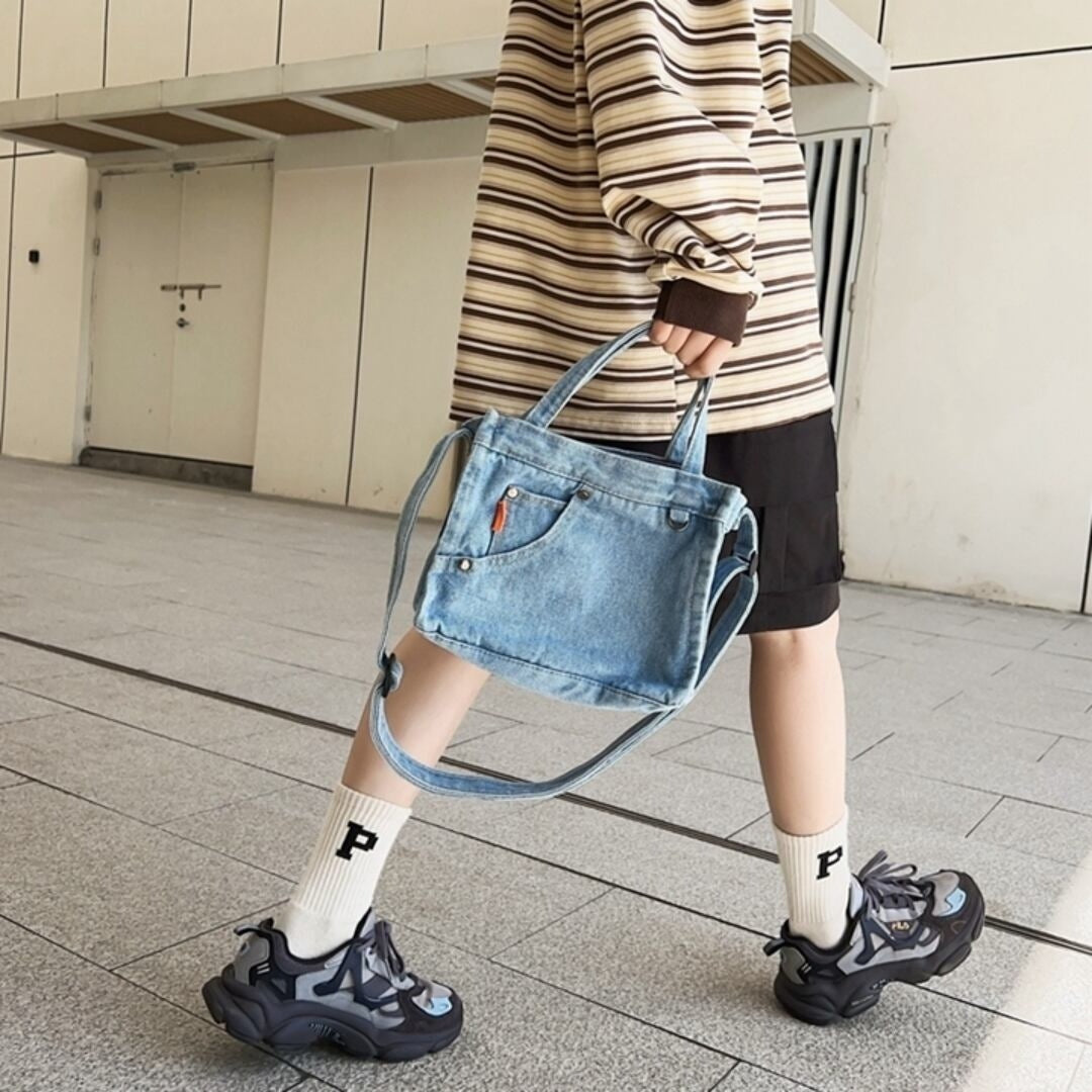 Denim shoulder bag D0039