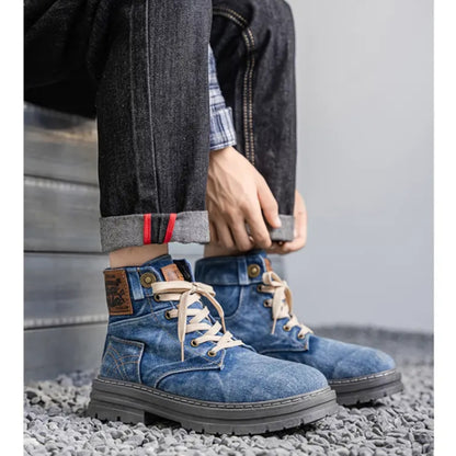 Lace up Denim Boots D0016