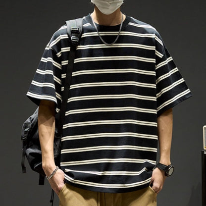 Round neck border T-shirt HL2575