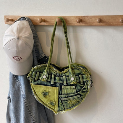 Heart Denim Tote Bag D0031