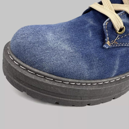 Lace up Denim Boots D0016