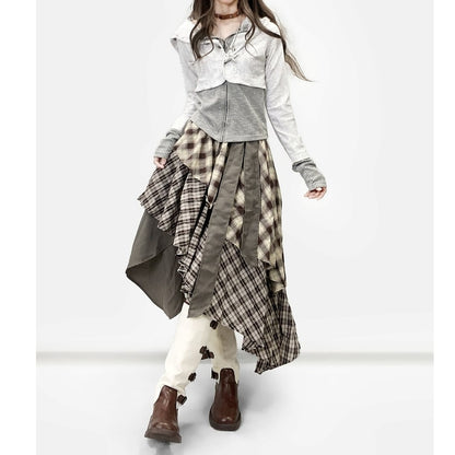 Fake layered hoodie E7002