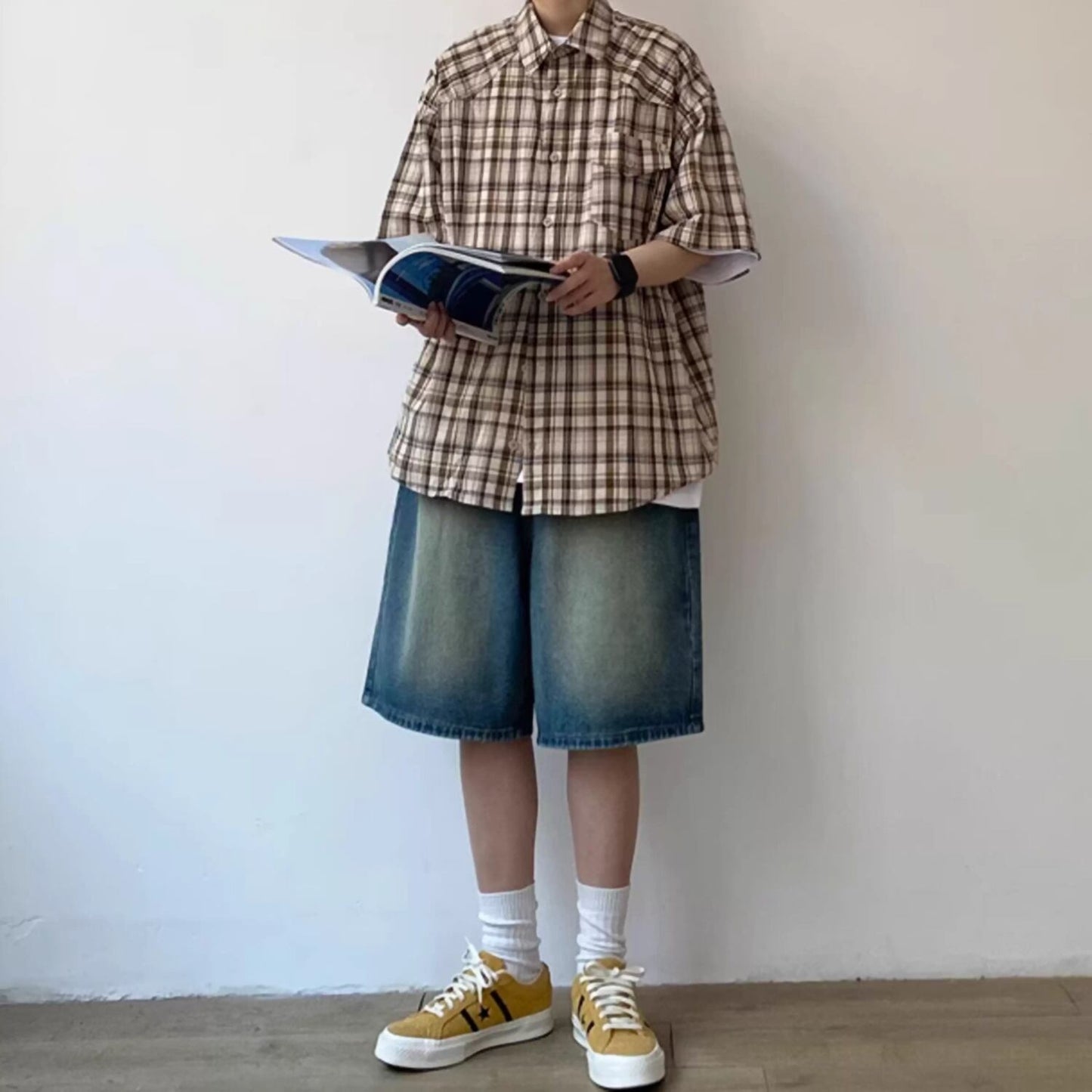 Half sleeve check shirt HL2500