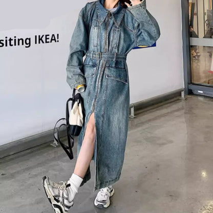 Denim long coat D0083