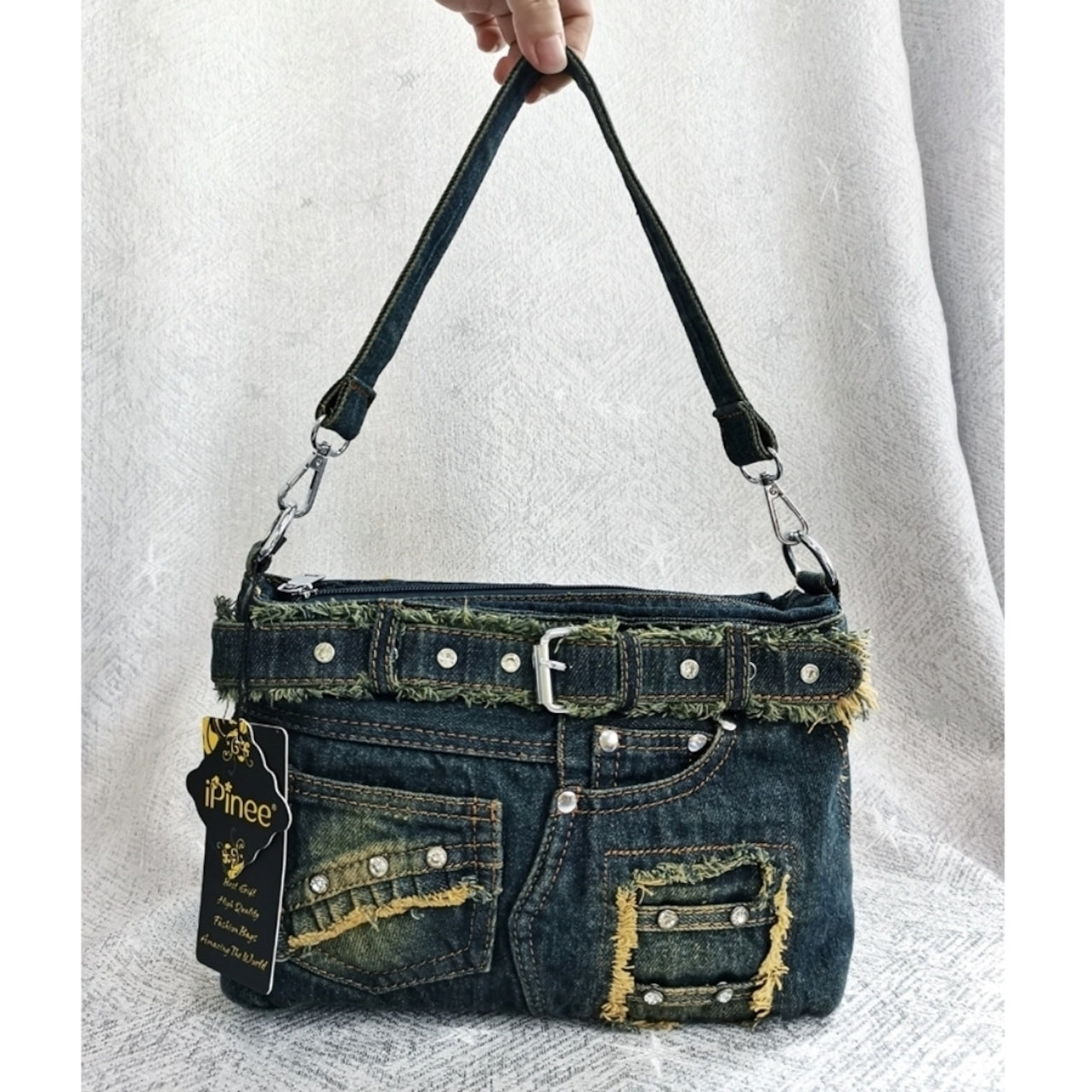 Belt Design Denim Bag D0041