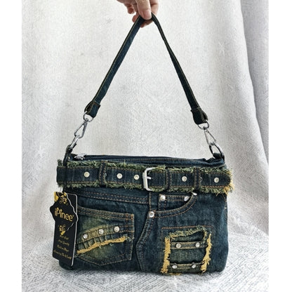 Belt Design Denim Bag D0041
