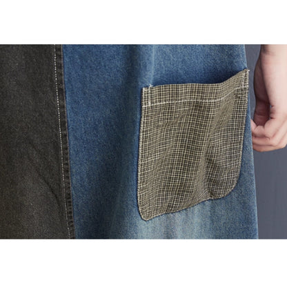 Mixed material overalls D0082