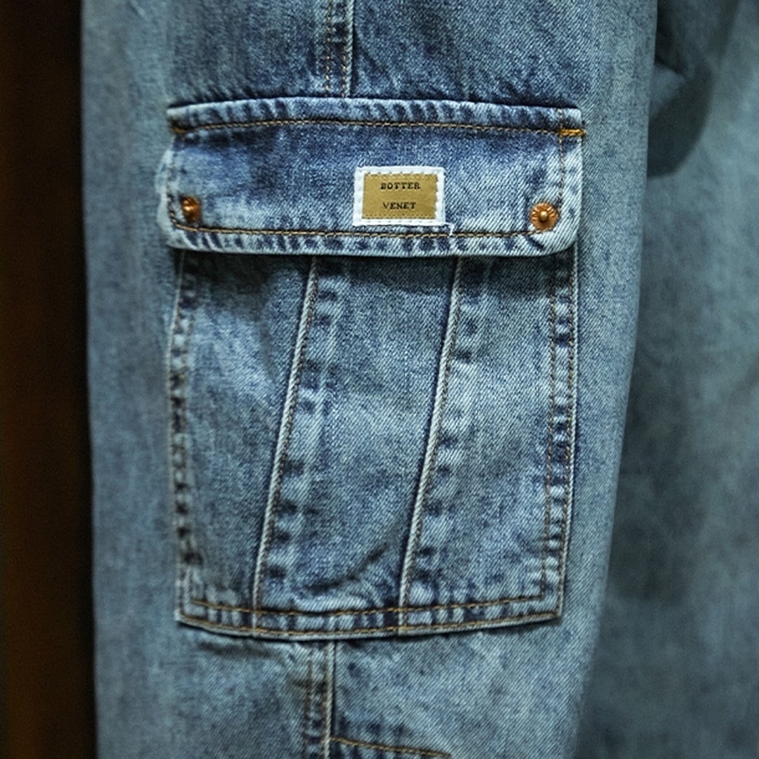 Side pocket washed denim jeans HL1912