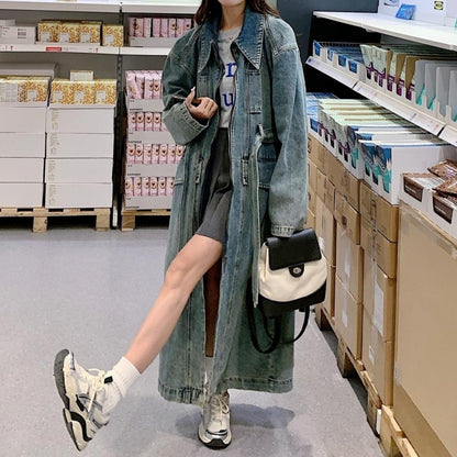 Denim long coat D0083