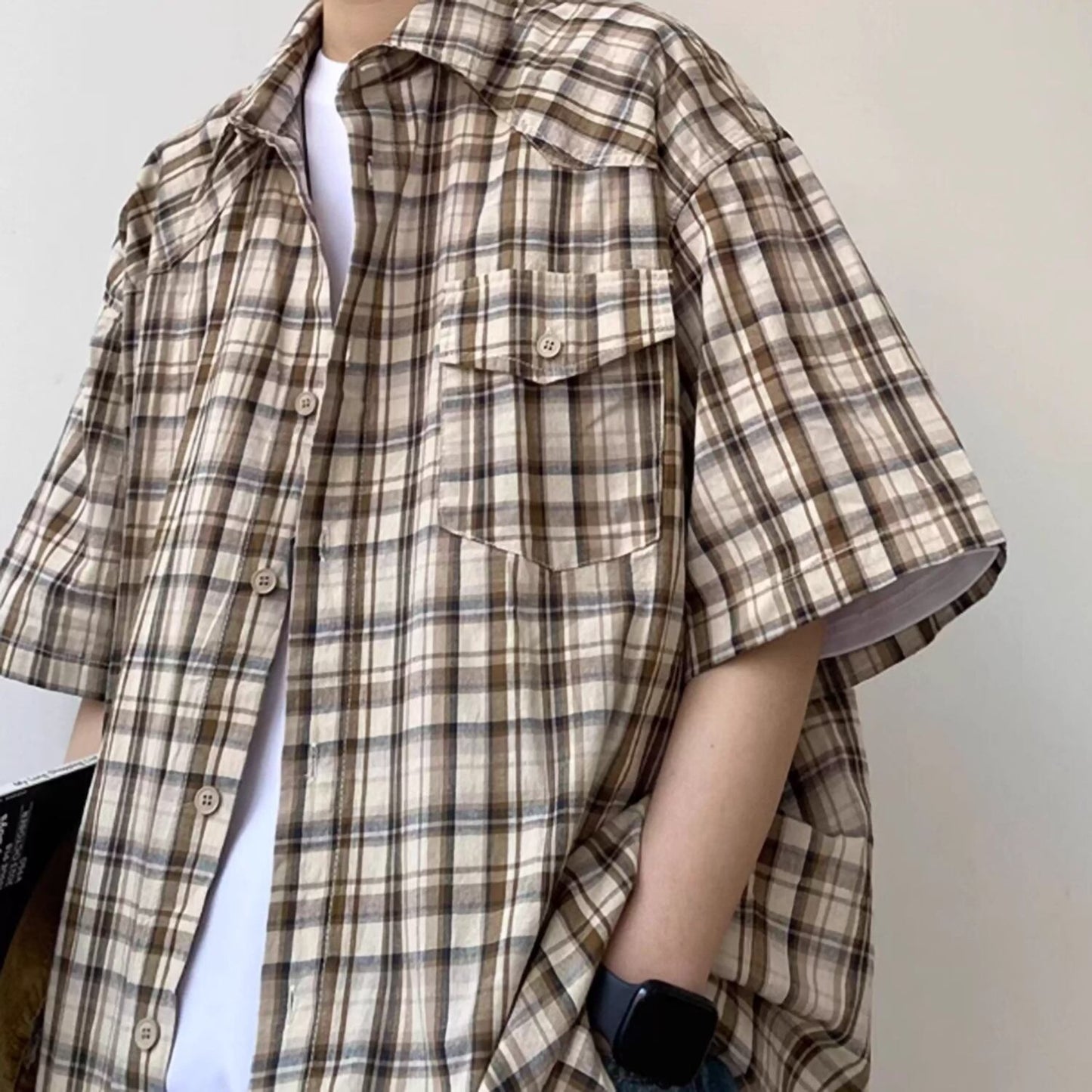 Half sleeve check shirt HL2500