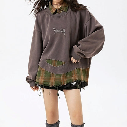 Faux layered damage tops HL2422