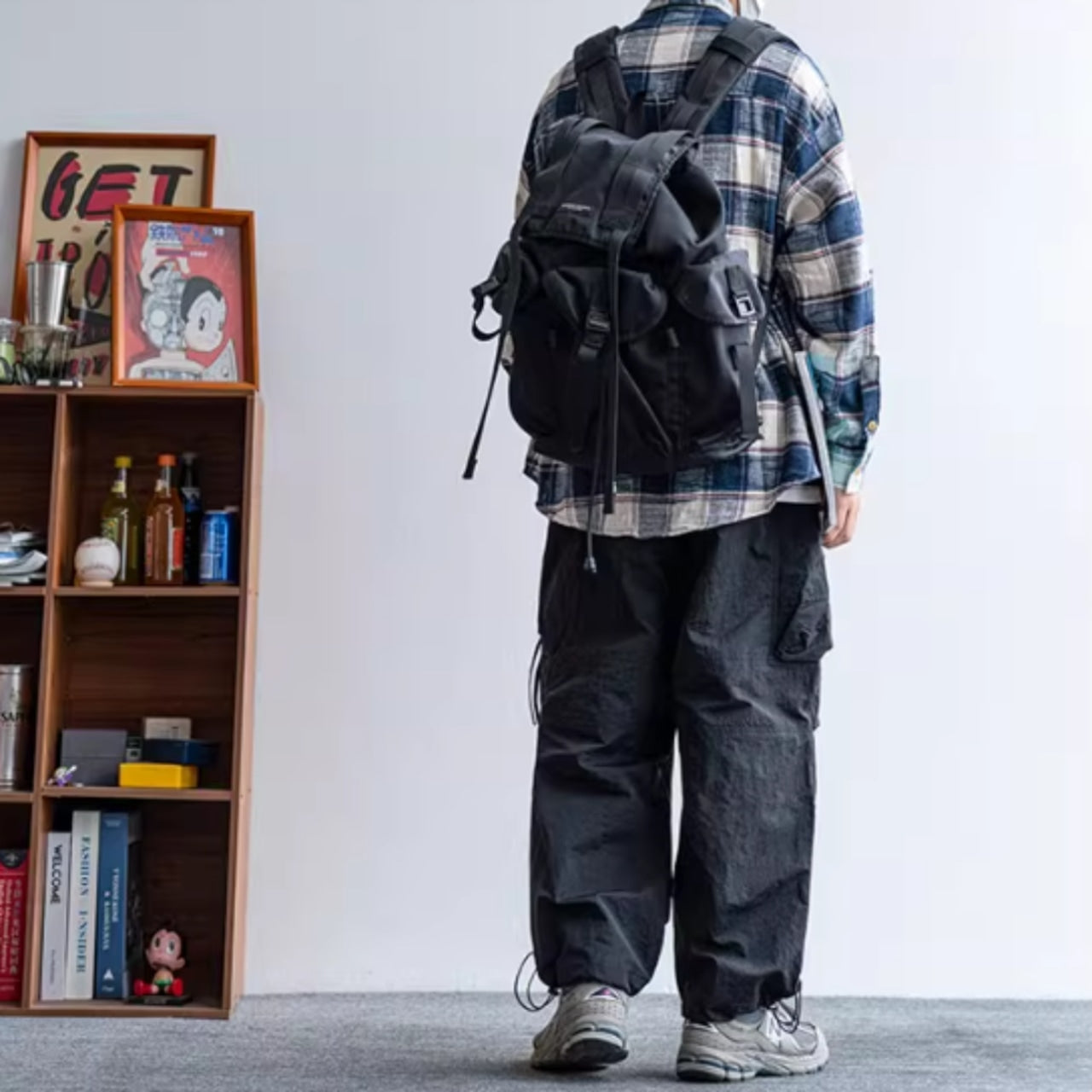 Contrast Color Check Shirt D0062